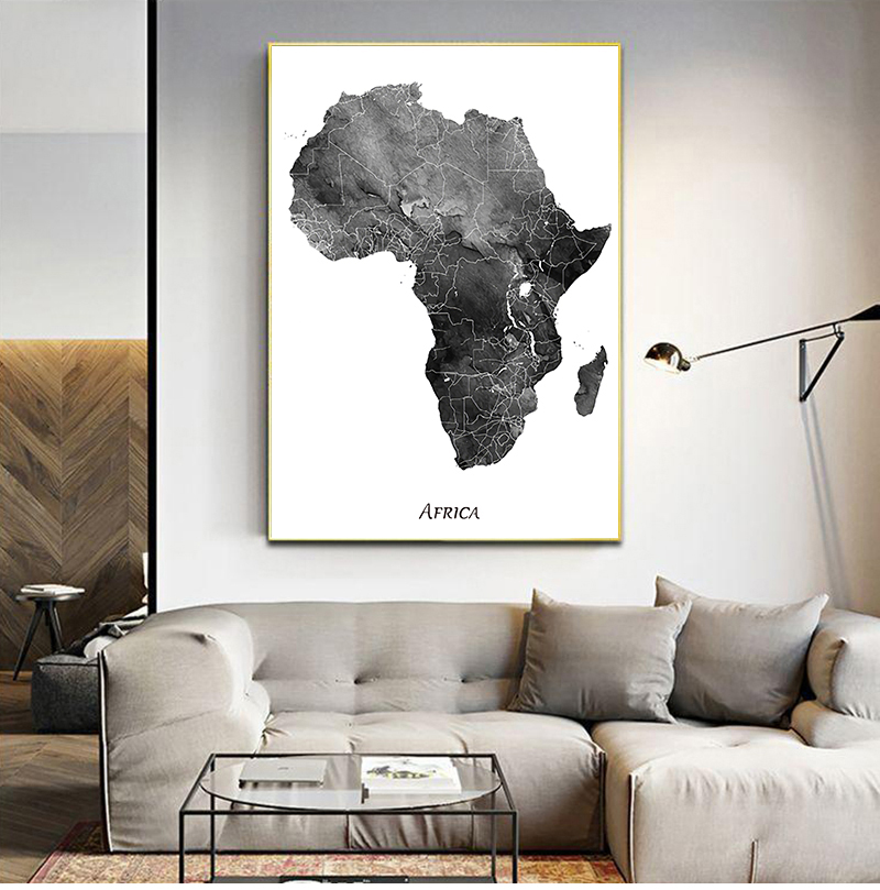 Star Map Poster - Poster dan Cetakan Peta Afrika Lukisan