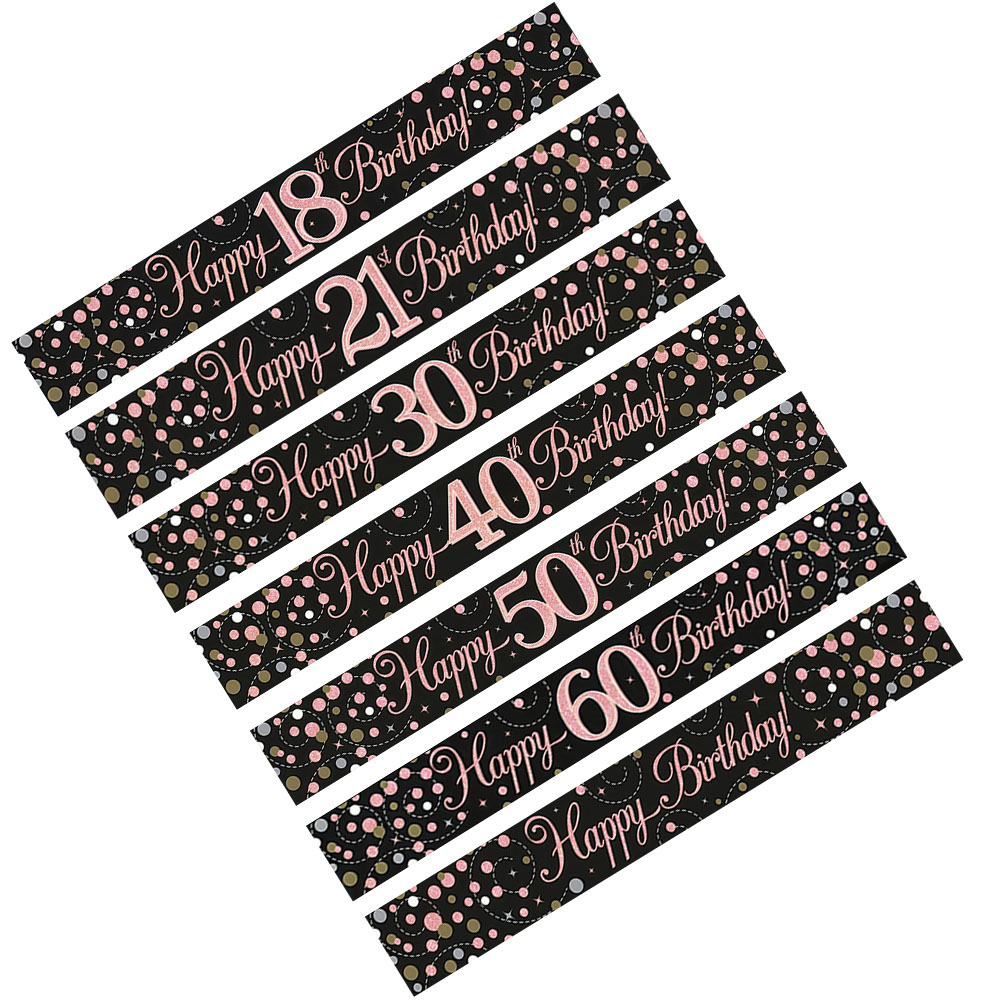 Science Of Happiness - 1pc Banner Holografik Selamat Ulang Tahun
