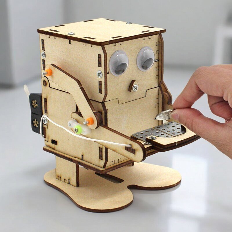 Science Project Robot - Robot Kayu Rakitan DIY Model Pengambil