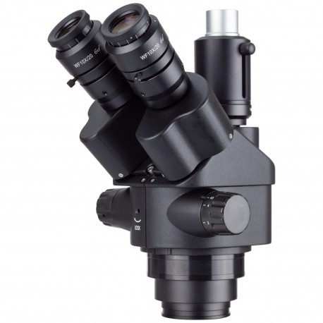 Amscope Microscope Stereo 7X-45X - AmScope 7X-45X Hitam Simul-Fokus Trinocular Zoom