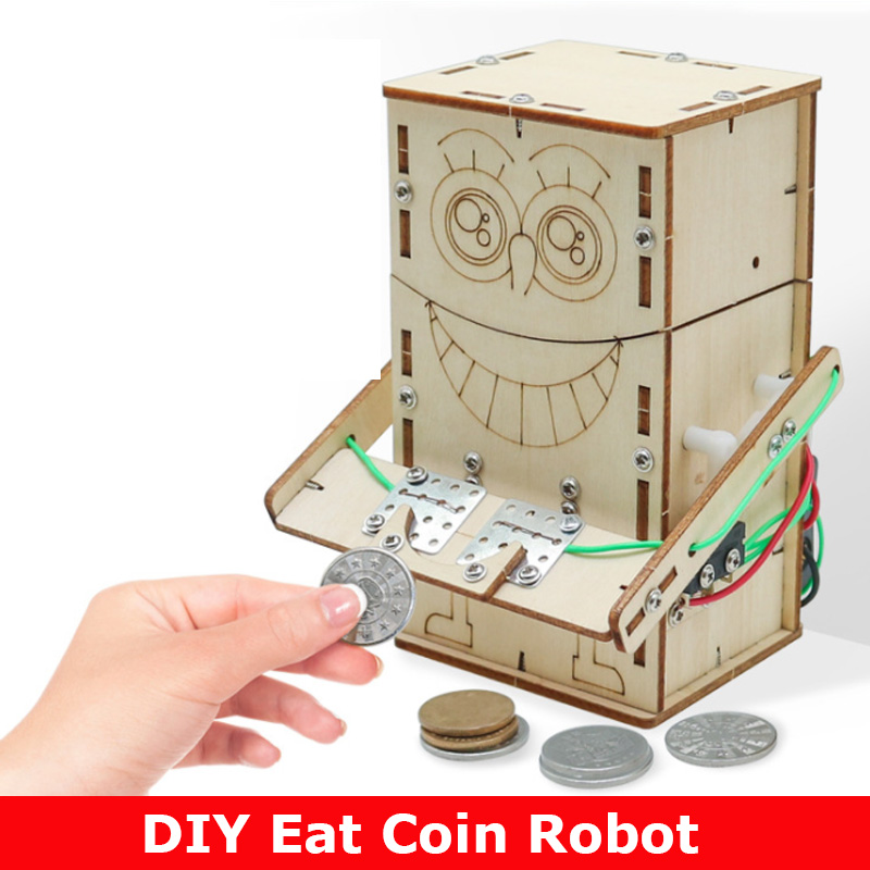 Science Robot - Robot koin makan bertenaga listrik kayu