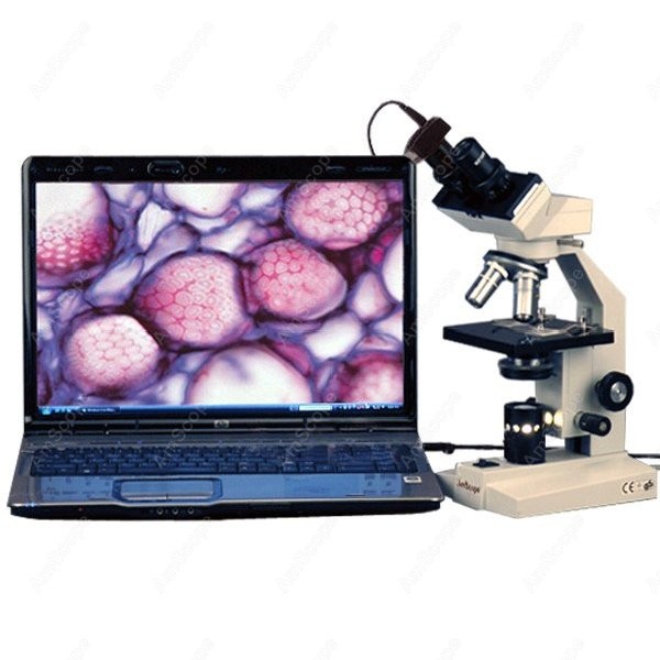 Amscope Microscope Compound 40X-1000X - Mikroskop Biologi Binokuler Seri AmScope B100